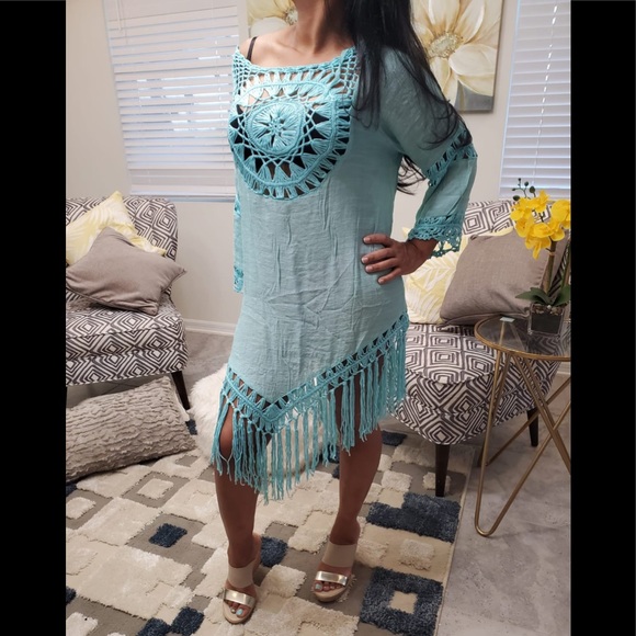Tassel Beach Dress V Neck White Cover Up S… - Picture 16 of 16